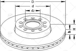 1K0615301T FREN DISKI ON GOLF5-TOURAN-CADDY3-A3 1.9TDI 04-> 288*25*49,5mm