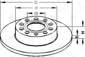 1K0615601K FREN DISKI ARKA DF4276 GOLF5-LEON-OCTAVIA-A3 1.6-1.6FSI 04->